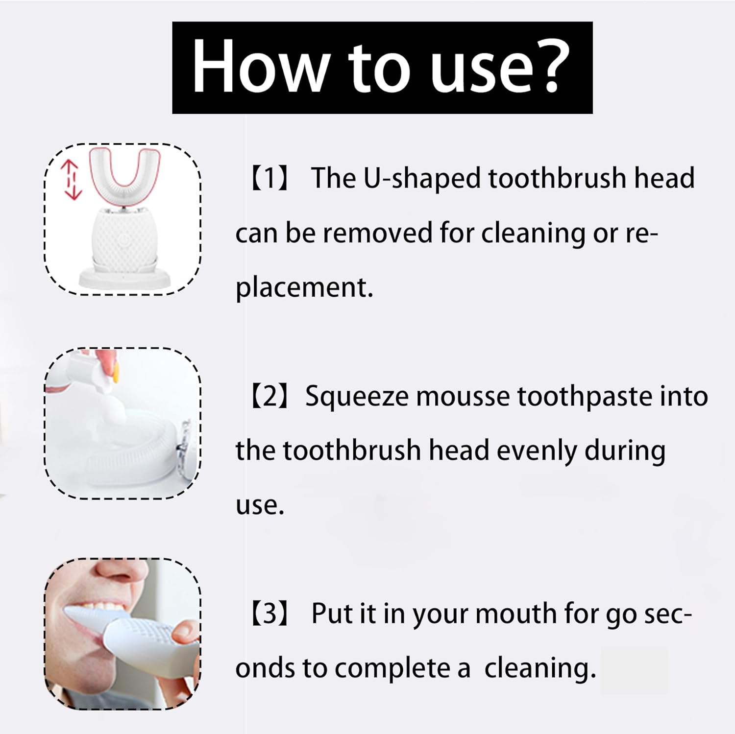 Automatic Toothbrush for Adults - Ultrasonic Electric Toothbrush with Soft Bristles Rechargeable Portable Waterproof Design 30s Timer, Wireless Charging Dual-Use for Travel & Home (White)