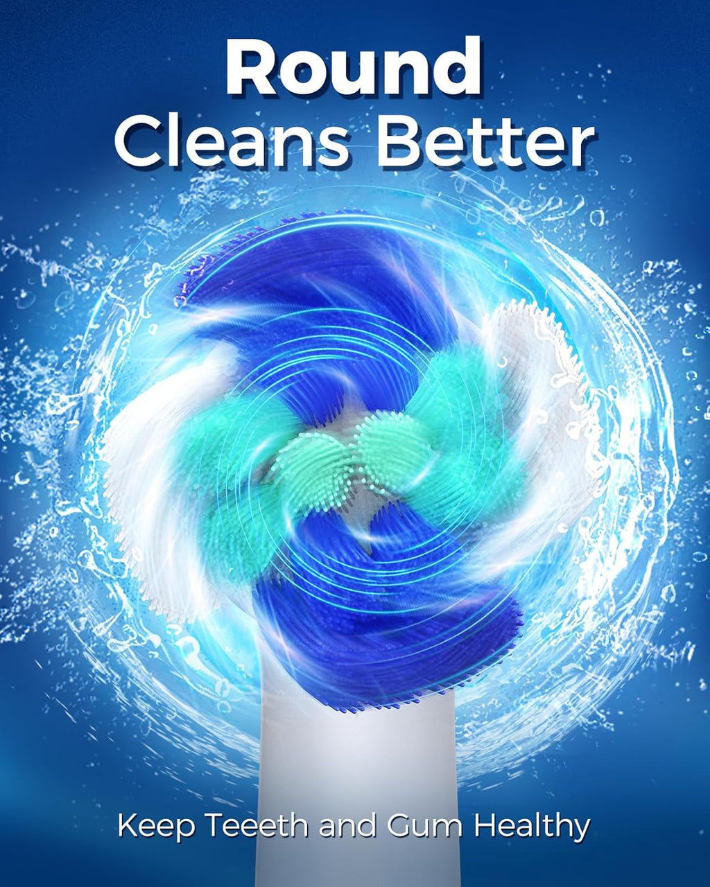 TEETHEORY Rotating Electric Toothbrush for Adults with 8 Brush Heads (2 Types), 4 Modes Deep Clean Electric Toothbrush with Rechargeable Power and 2 Min Smart Timer (4-Dark Blue, p1)