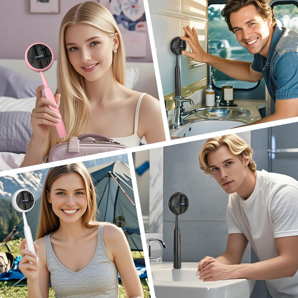 iHave Toothbrush Sanitizer – Wall-Mounted UV Toothbrush Holders for Bathrooms, Stylish Bathroom Accessories and Bathroom Decor for Home & RV, Travel Essentials, Cool Gadgets (Pink)