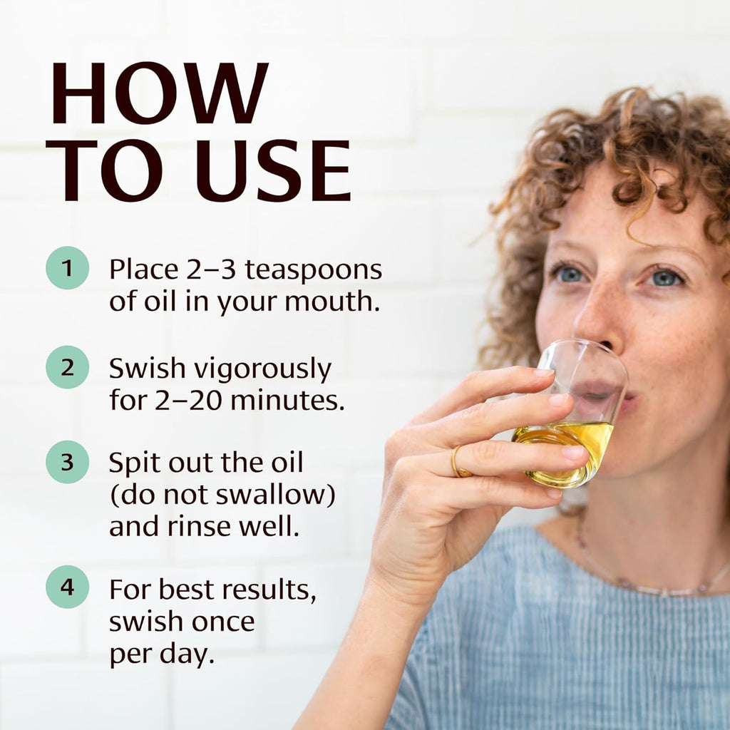 Banyan Botanicals Mint Daily Swish – Organic Ayurvedic Pulling Oil with Coconut Oil – Mouthwash for Fresh Breath and Sparkling Oral Health* – 24 oz – Non GMO Sustainably Sourced Vegan