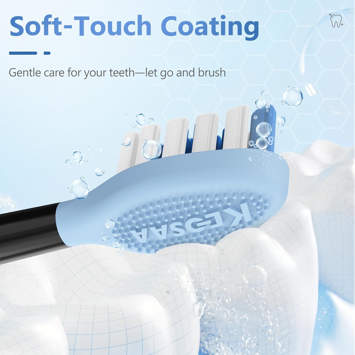 Replacement Brush Heads Compatible with Philips Sonicare Electric Toothbrush, 2-in-1 Tongue Cleaner, 10 Pack, Ice Blue, Suitable for Philips Sonicare Heads, C2, C1, C3, W1, W2, W3, G1, G2, G3