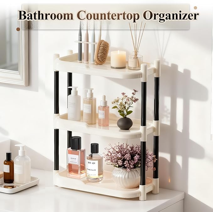 MARTY Bathroom Counter Organizer 3 Tier Makeup Organizer Countertop for Vanity Skincare Perfume Cosmetic Holder Spice Rack Storage Shelf for Bathroom Dresser Kitchen Coffee