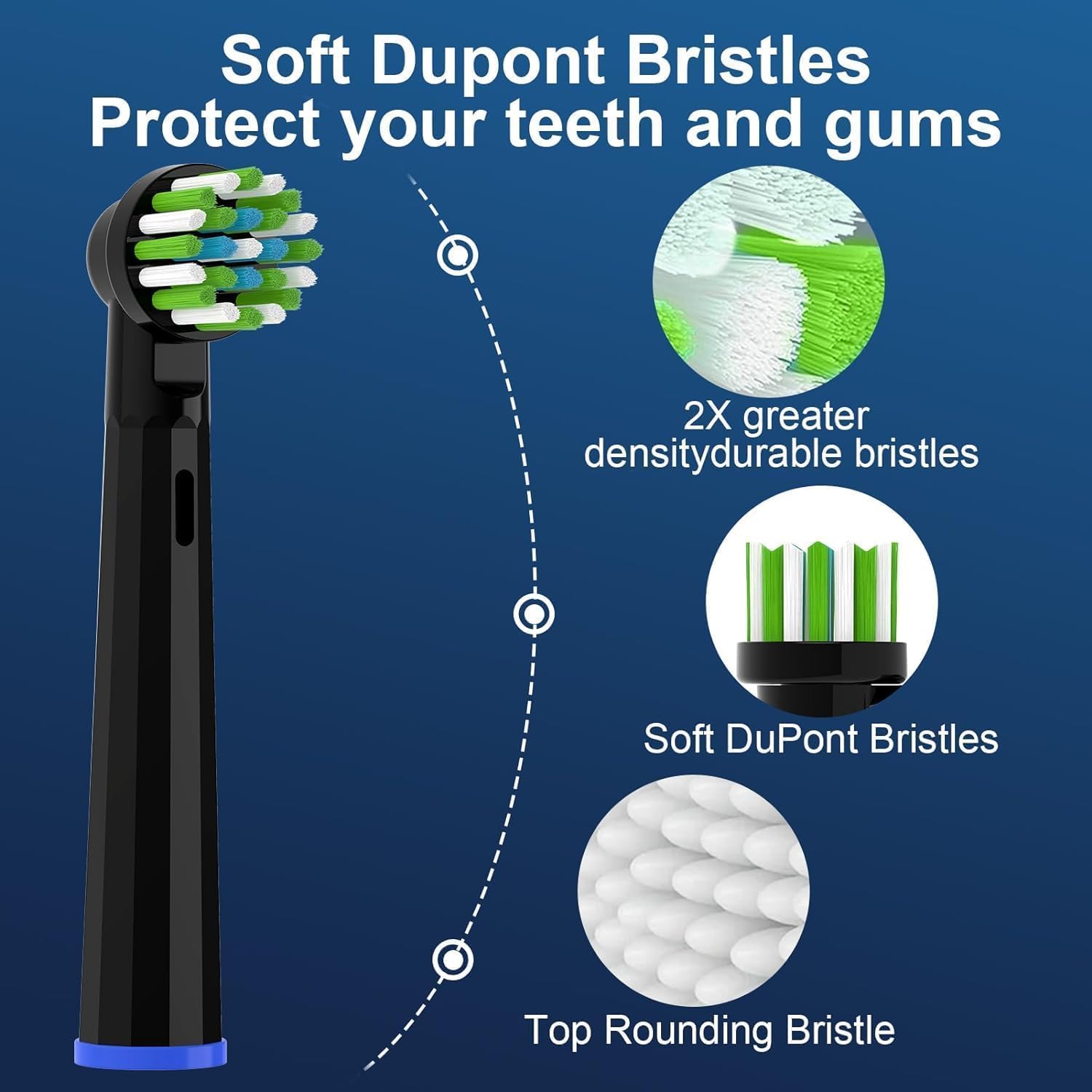 Replacement Toothbrush Heads Compatible with Oral b Braun Smart 1500/7500,Pro 1000/1500,Genius x/6000/Cross/Floss/Sensitive, 8PCS Electric Brush Heads Refill for Braun Oral B