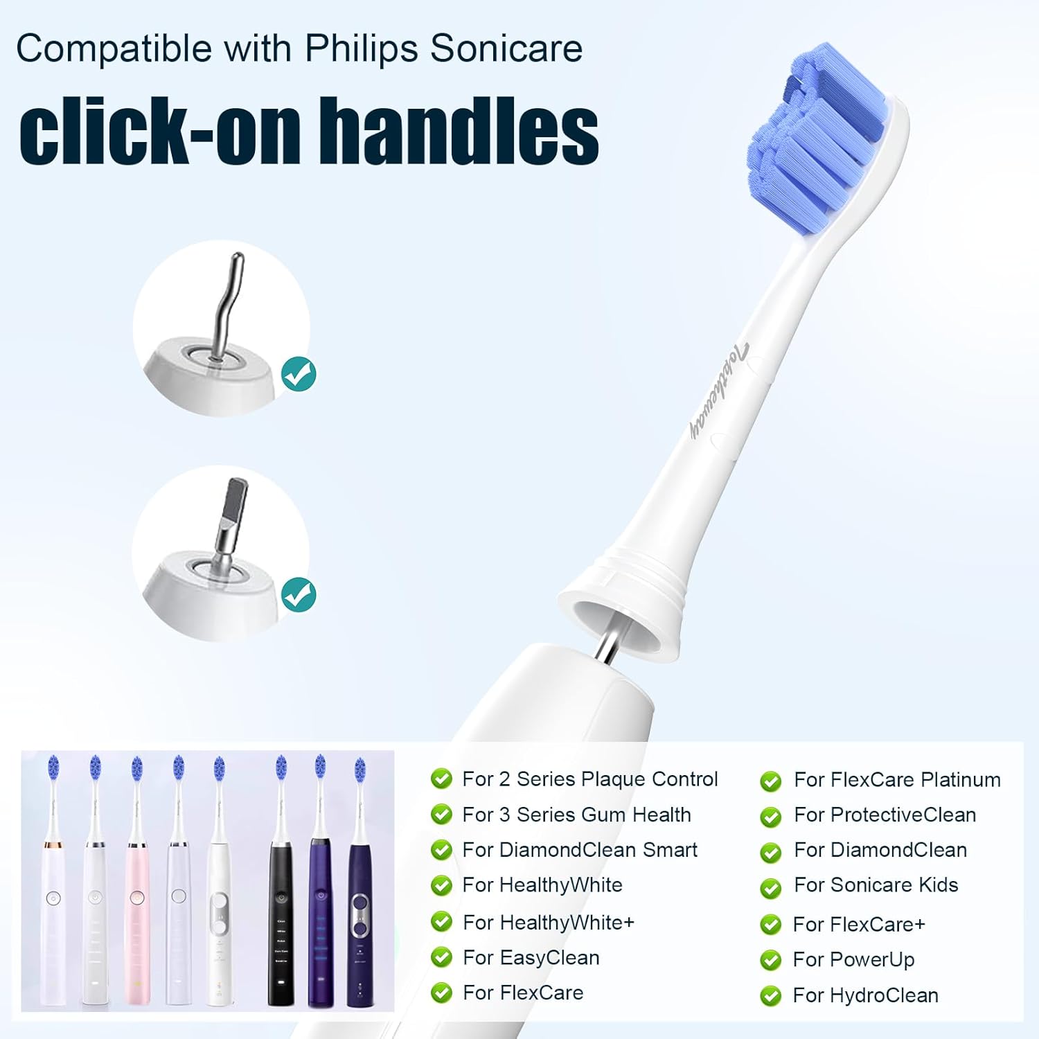 Toptheway Extra Soft Replacement Toothbrush Heads Compatible with Philips Sonicare Optimal Gum Care for Sensitive Teeth G2 C2 C1 4100 Snap-on, 4 Pack