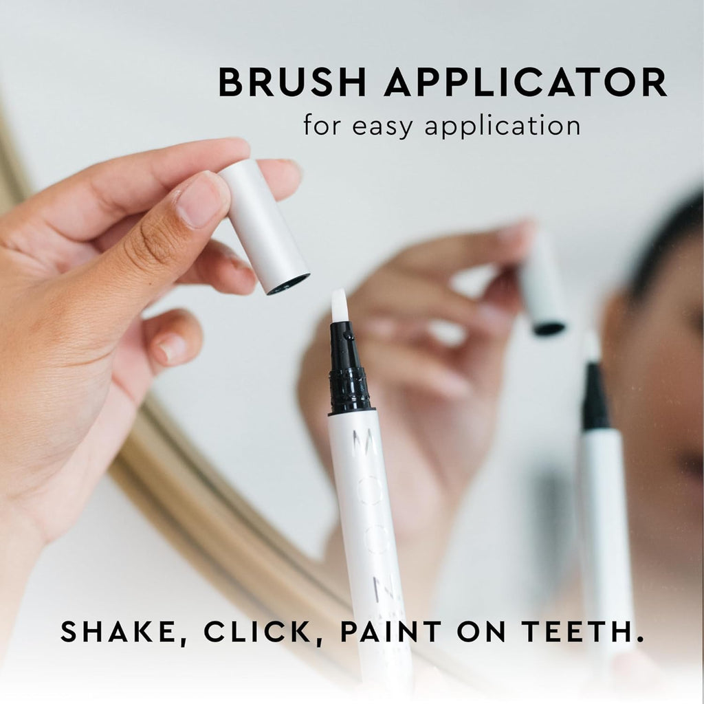 MOON Teeth Whitening Pen, Platinum Mint, 0.09 Fl Oz, Gentle on Teeth, Whitens with Antioxidants & Essential Oils, Vegan Whitening Gel in an Easy Applicator