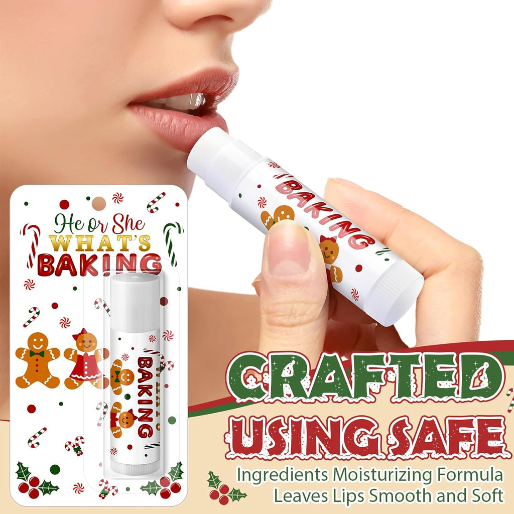 30 Pack Christmas Gingerbread Baking Baby Shower Games Prizes Gifts Bulk Lip Balms Favors for Winners Adults Guests Gender Reveal Favors Decorations Baby Shower Souvenirs Gift Bags Stuffers