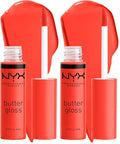 NYX PROFESSIONAL MAKEUP Butter Gloss, Non-Sticky Lip Gloss - Orangesicle (Orange) (Pack of 2)