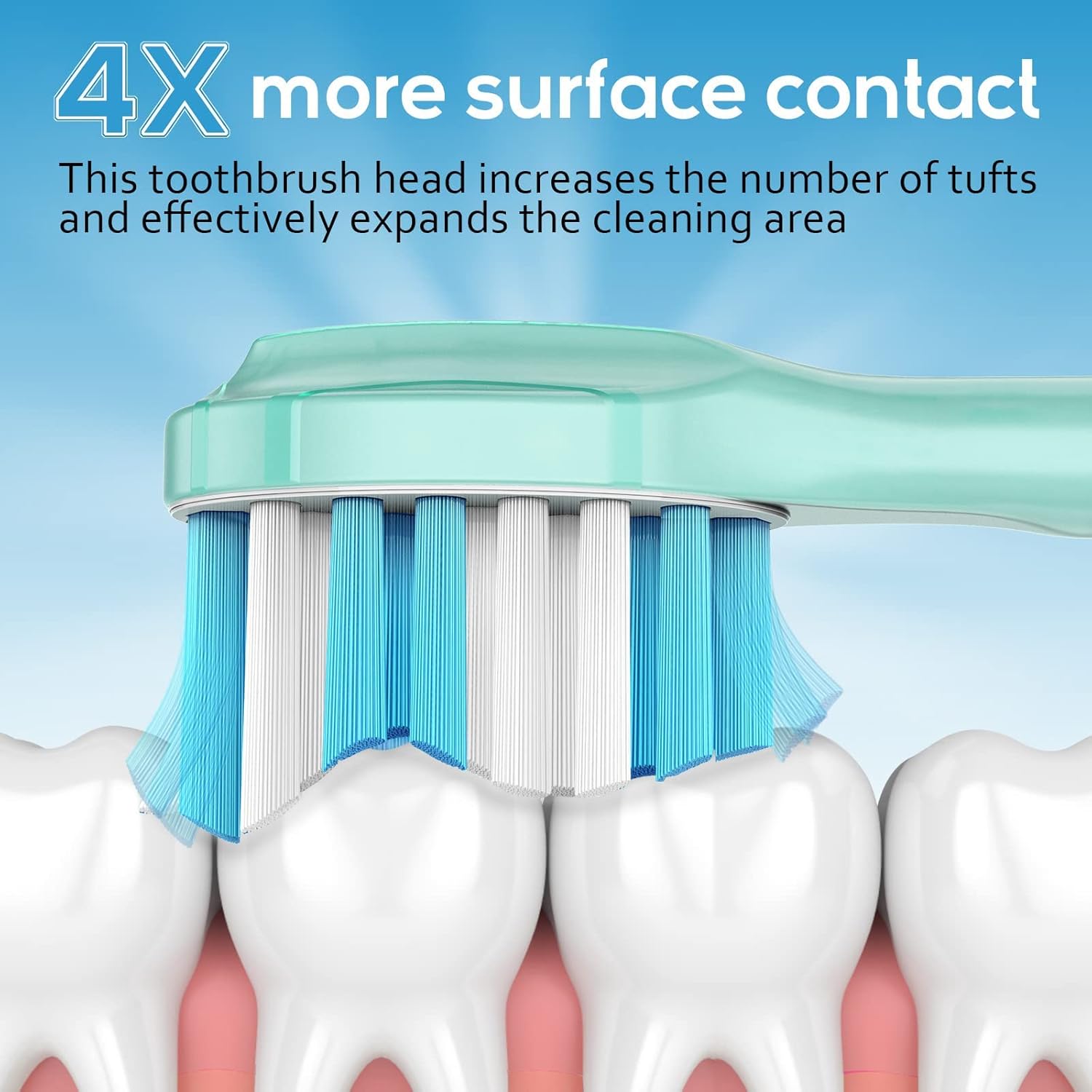 Aoremon Replacement Toothbrush Heads for Philips Sonicare C3 Premium Plaque Control HX9044/65 G3 Gum Care HX9054/65 W3 4100 5100 6100 7500 C1 C2 Flexcare Diamondclean HealthyWhite, 6 Count, White