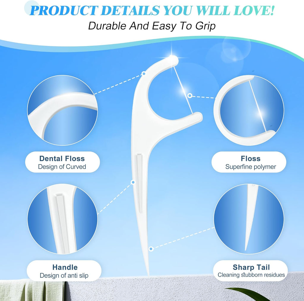 Individually Wrapped Floss Picks, 52 Count Multi-Color Oral Care Flossers for Adults with Handy Case, Mini Disposable Dental Floss Singles Bag for Travel, Hotel, Restaurant, Office, Car, Wedding