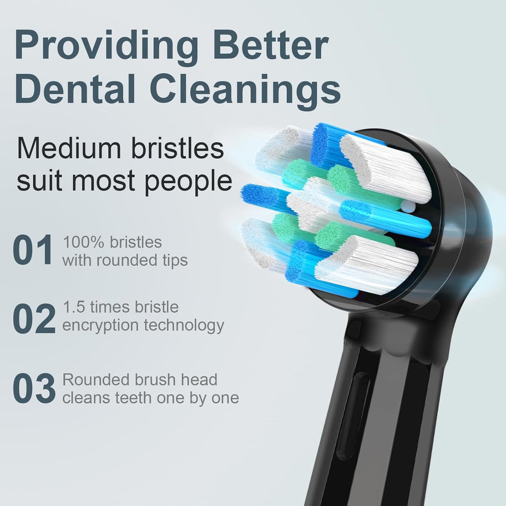 12 PCS IO Replacement Heads Compatible with Oral b IO 2/3/4/5/6/7/8/9/10 Series Electric Toothbrush, Brush Heads Refills Compatible with Oral B IO (Black)