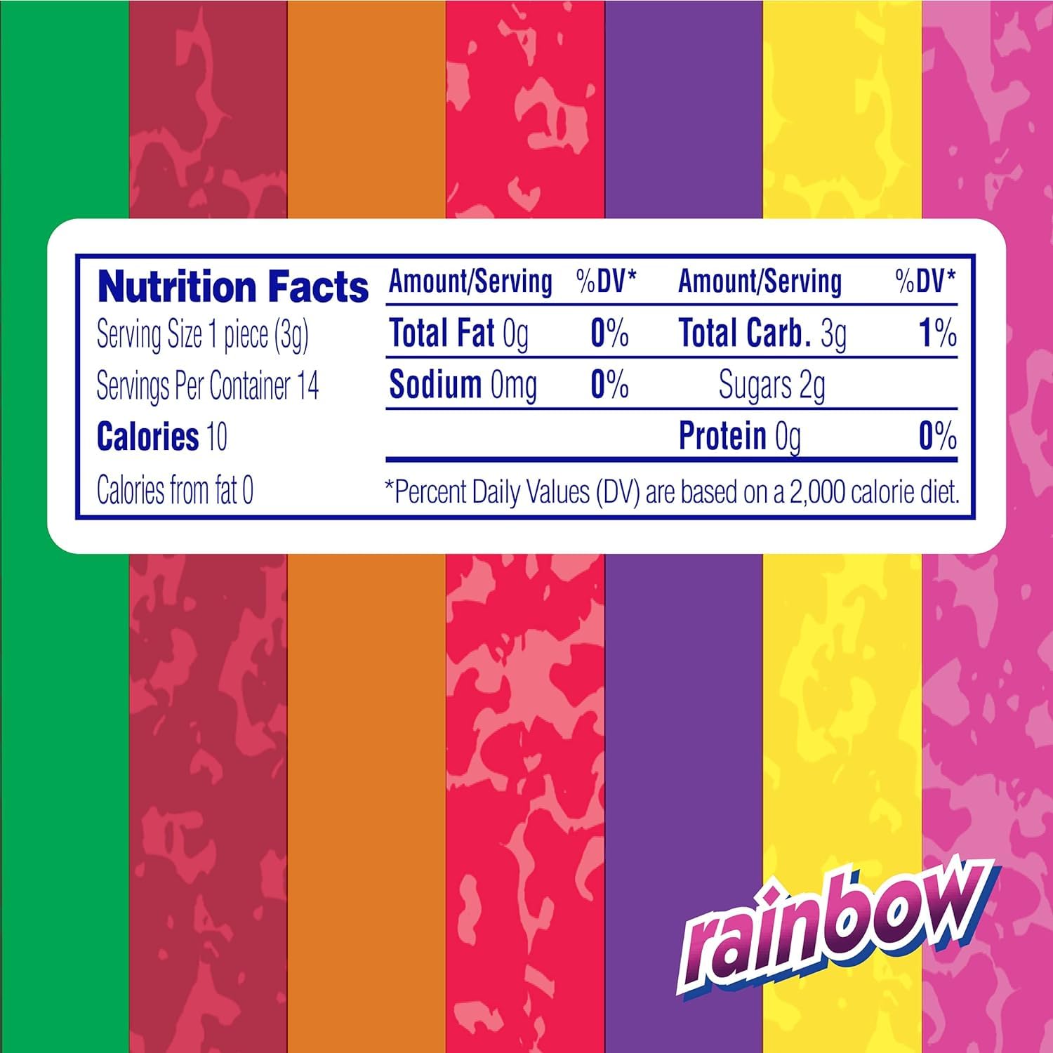 Mentos Chewy Mint Candy Roll, Rainbow, Non Melting, Party, 14 Pieces (Bulk Pack of 15)