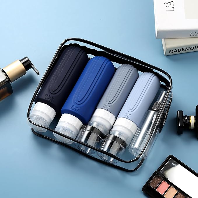 16 Pack Travel Bottles for Toiletries, Oversize 6oz Silicone Travel Containers, Leak Proof Refillable Liquid Shampoo And Conditioner Travel Essentials