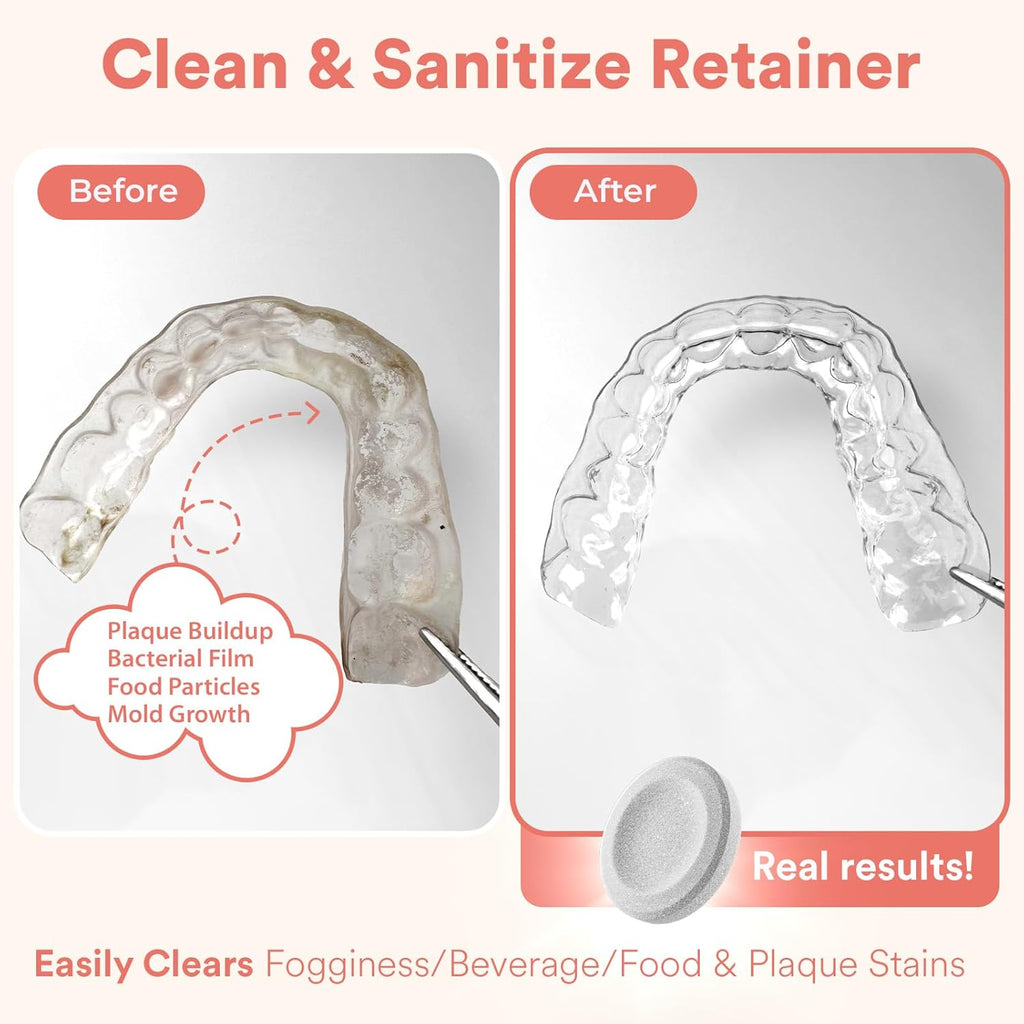 Weiss Naturals Retainer Cleaning Tablets, Invisalign Cleaner, Remove Stains, Odors & Plaque, FSA & HSA Eligible, Night Guard Cleaner PERSULFATE & DYE-FREE 2-Month Supply, Denture Cleaners, 60 Tablets