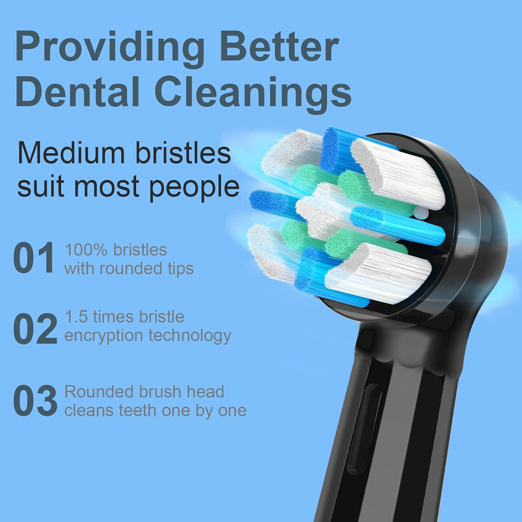 12 Count IO Replacement Heads Compatible with Oral B IO 2/3/4/5/6/7/8/9/10 Series Electric Toothbrushes, Medium Softness Brush Heads Compatible with Oral B iO for Teeth and Gums Care (Black White)