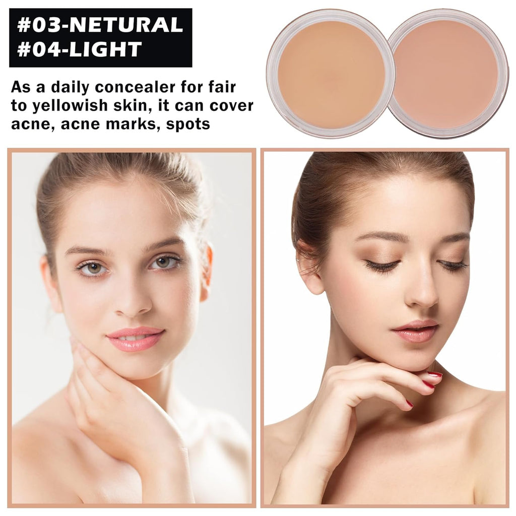 Under Eye Concealer for Dark Circles Color Corrector Pro Concealer de oieras Long-lasting Cover up Makeup Long-lasting,Waterproof - Set B-03+04