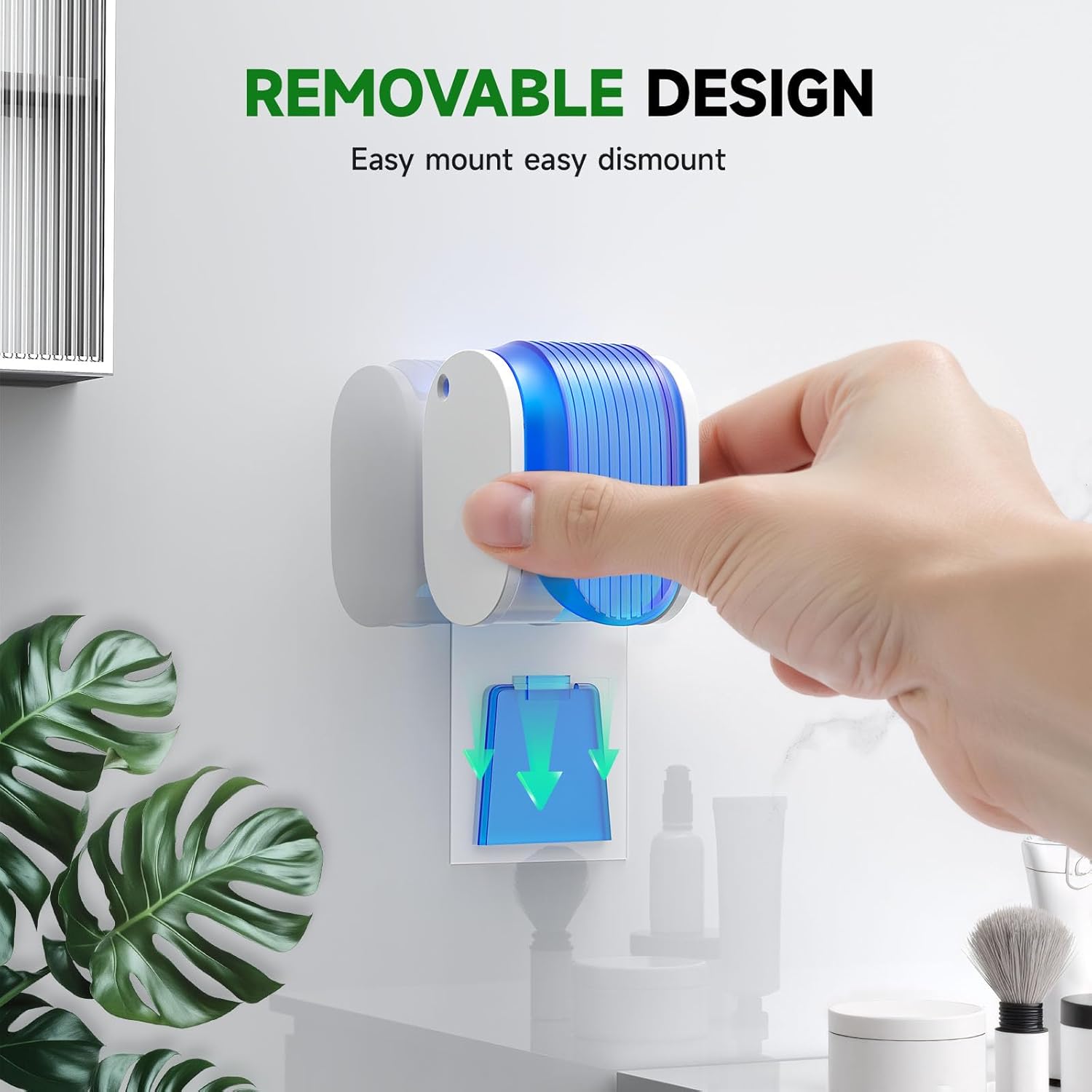 2 Pcs Toothbrush Holders Wall Mounted, Single Slot Design, Shower Self Adhesive Wall Mounted Toothbrush Holder with Cover, Waterproof and Dustproof, Suitable for Bathroom, Family, Travel (Blue)