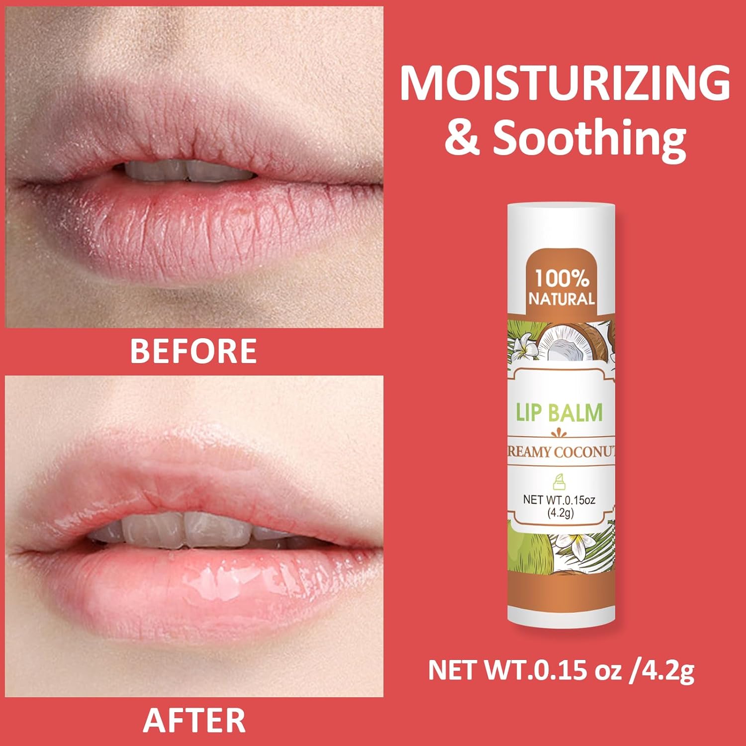 16 Pack Lip Balm, Natural Lip Balm Bulk with Vitamin E and Coconut Oil, Bulk Moisturizing Lip Balms for Dry Lips-16 Flavors