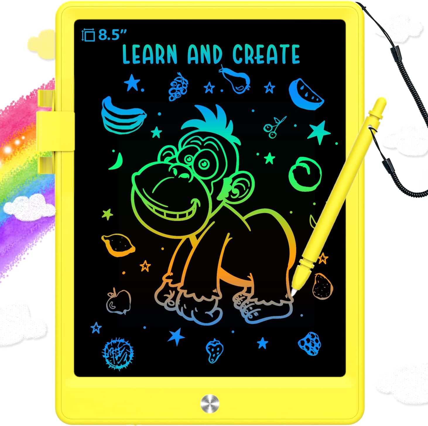 Toddler Toys for 3-6 Years Old Girls Boys, LCD Writing Tablet 8.5 Inch Doodle Board, Electronic Drawing Tablet, Drawing Pads,Travel Gifts for Kids Age 3 4 5 6 7 Year Old Girls Boys (Yellow)