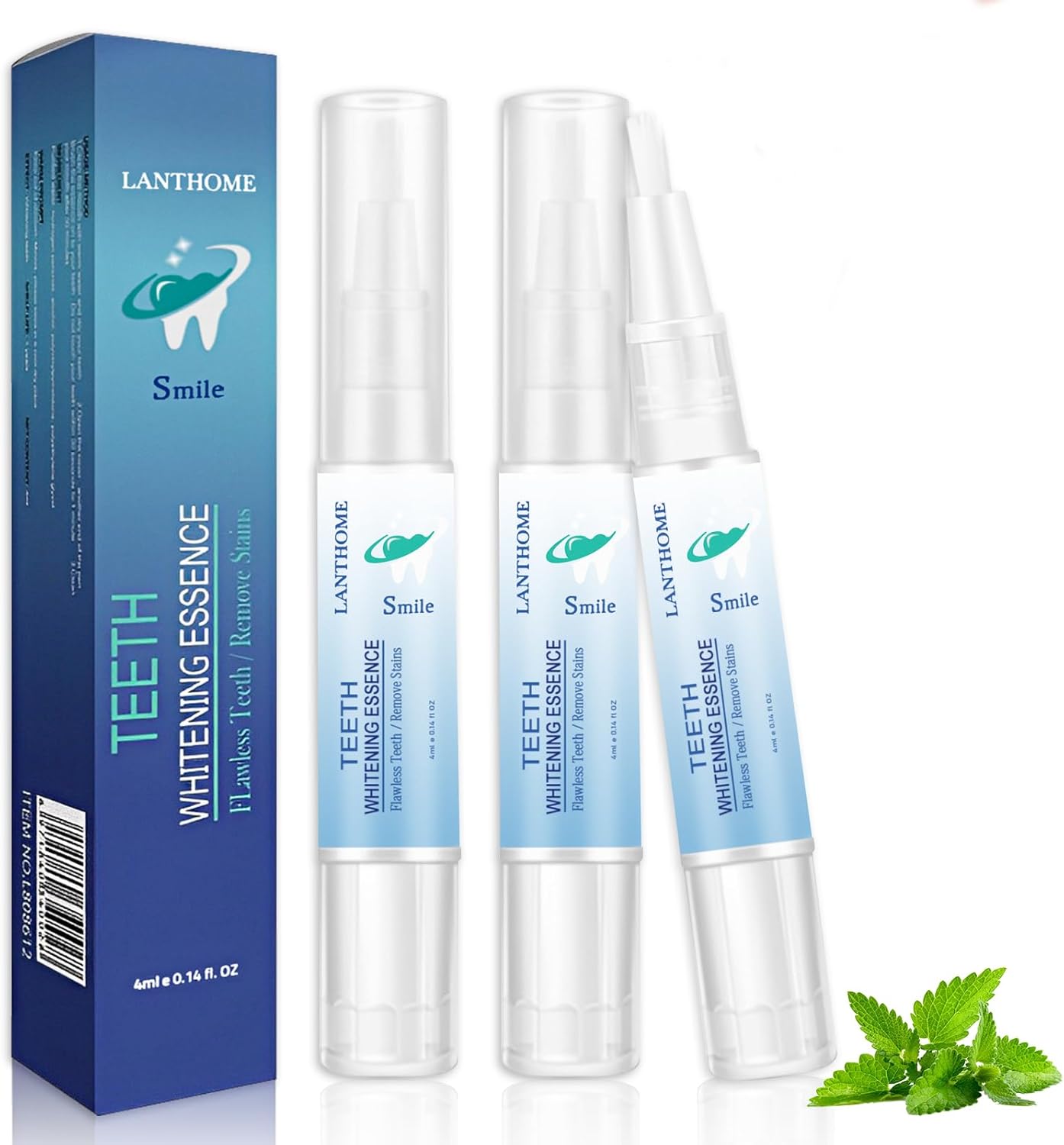 Teeth Whitening Essence Pen - Reduces Teeth Stains and Yellowing, Travel-Friendly Tooth Whitening Pen with Mint Flavor, Gentle on Sensitive Teeth Care (3pcs)