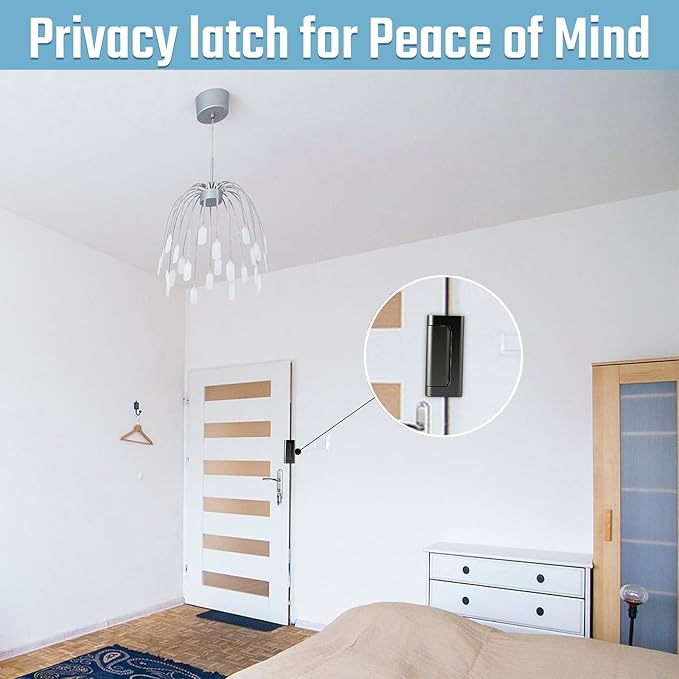 2Pack Home Security Door Reinforcement Lock Childproof, Add High Security to Home Prevent Unauthorized Entry, Aluminum Construction Finish Black