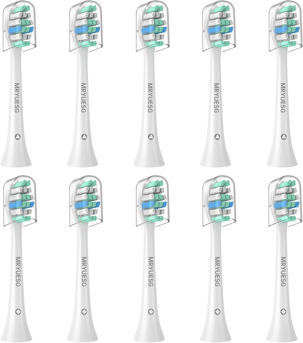 MRYUESG Replacement Toothbrush Heads for Philips Sonicare Replacement Heads, 10 Pack, Electric Tooth-Brush Head Compatible with Phillips, White-Blue