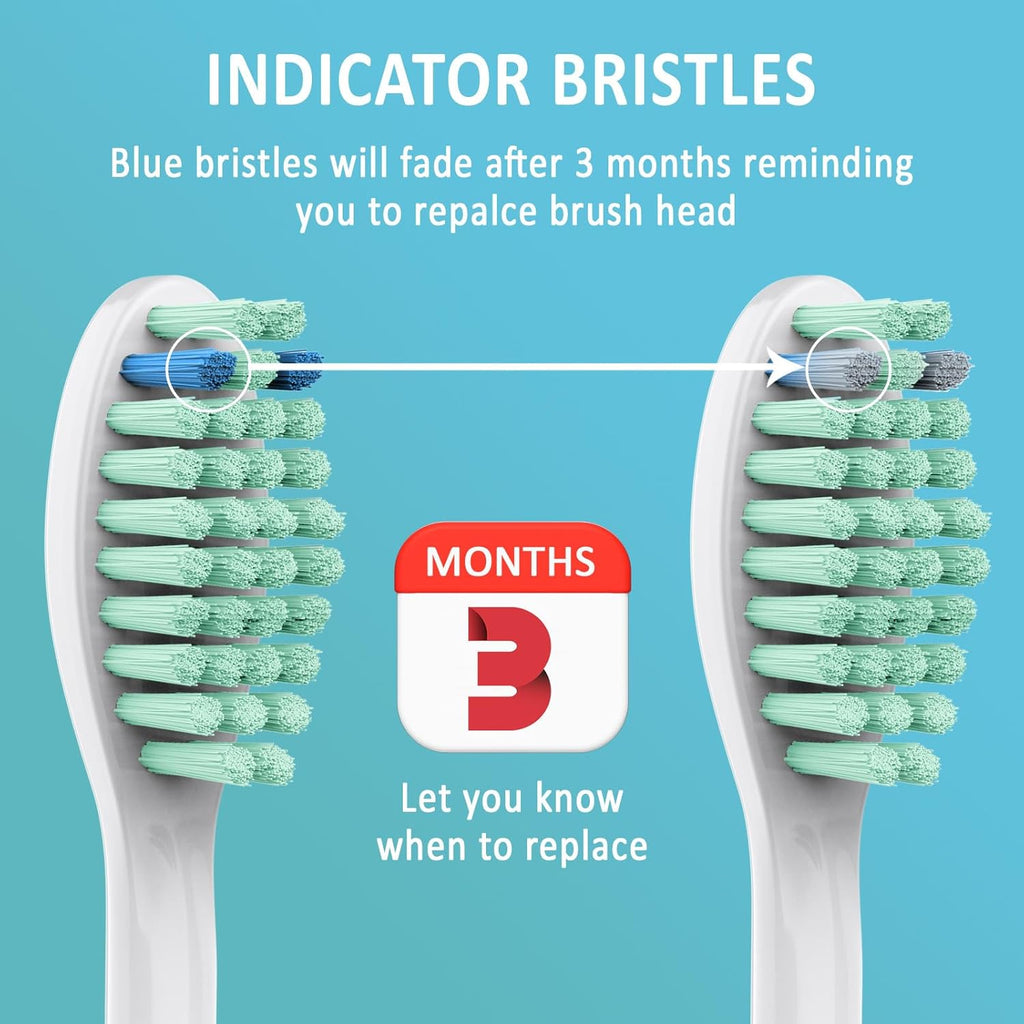 Replacement Toothbrush Heads for Philips Sonicare E-Series Essence Xtreme CleanCare and Other Screw-on Electric Brush Head Multi-Color Rings 6 Packs