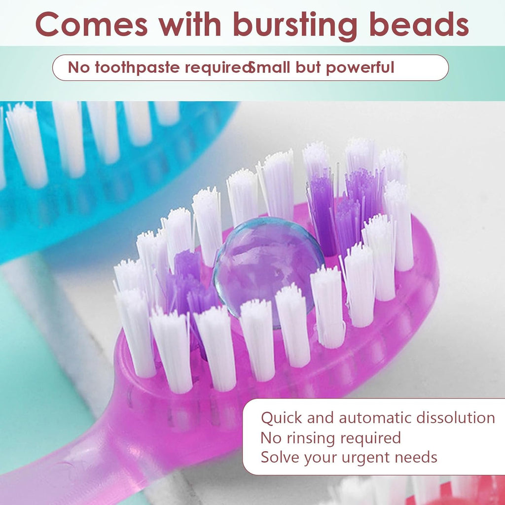 YIBLBOX 5 in 1 Toothbrush & Floss,5 in 1 mini Toothbrush & Floss & Tongue Scraper & Toothpick Set,Disposable Toothbrushes with Toothpaste, Portable Oral Care for Travel Work