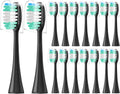 Replacement Toothbrush Heads 16 Pack Compatible with AquaSonic Black Series, Vibe Series, and Duo Series Pro Electric Toothbrush, Black
