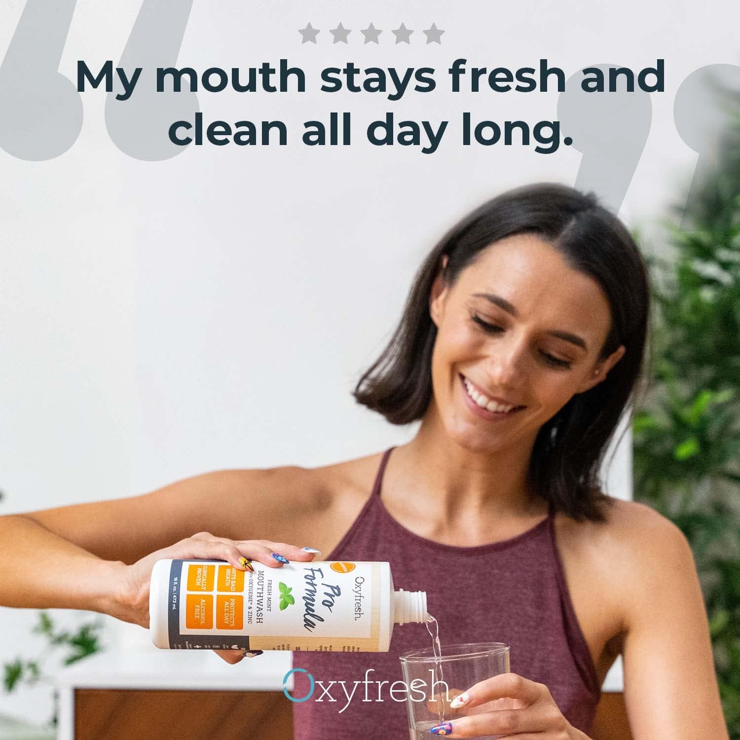 Oxyfresh Pro Formula Fresh Mint Mouthwash – Patented Zinc Mouthrinse for Fresh Breath, Healthy Gums & Bad Breath Treatment for Adults - Dye, Fluoride & Alcohol Free (1 Gallon)