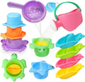 10PCS Baby Bath Toys for Kids Ages 1-3 – Easy-to-Clean Bathtub & Pool Water Toys for Toddlers 1-3 and Babies 12-18 Months, with Floating Boats, Stacking Cups and Pouring Fun