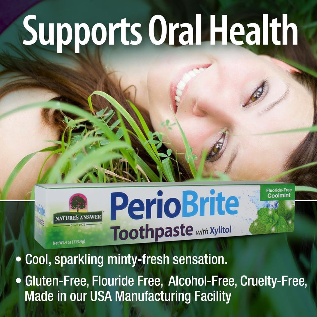 Nature's Answer Periobrite Toothpaste, Cool Mint, 4 Ounce (Pack of 6) | for Sensitive Teeth | Whitens Teeth | Freshens Breath | Minimizes Dry Mouth