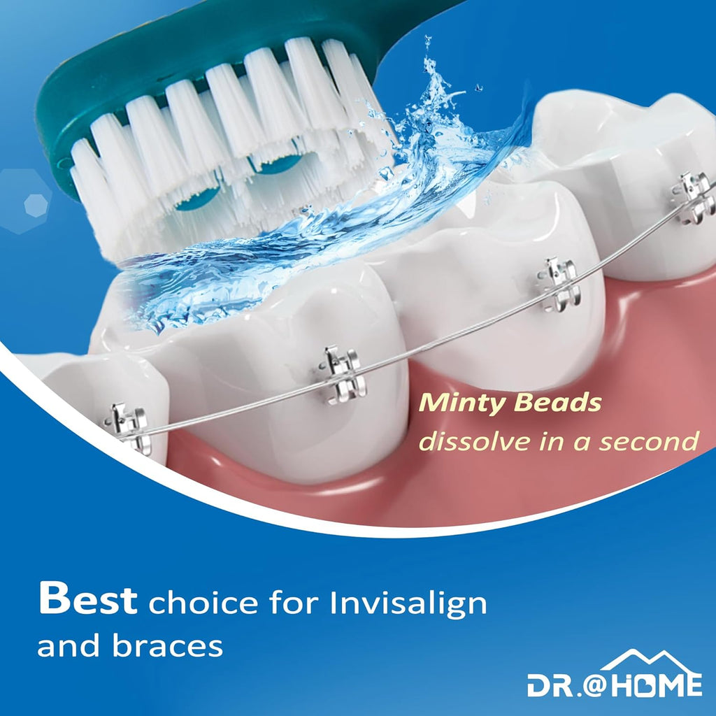 Disposable Travel Toothbrush on The go, Oral Care Set, Prepasted Mini Toothbrush 5 in 1 (Mint Paste+ Soft Bristles+Flosser+Pick+Tongue Scraper) | Individually Wrapped (48 Count - 2 Pack)