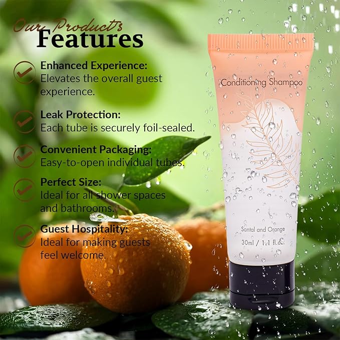 2 in 1 Shampoo and Conditioner Bulk Double Sealed Individually Wrapped Travel Size Shampoo & Conditioner 2in1 Set Hotel Supplies and Toiletries for Guest