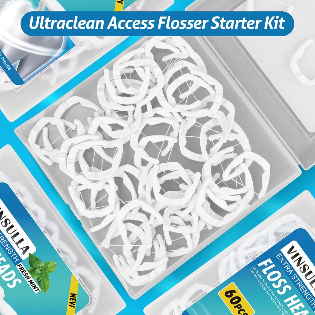 Ultraclean Access Flosser Refill Heads, Compatible with Listerine Ultraclean Access Flosser, Mint 60 Count (Pack of 2)