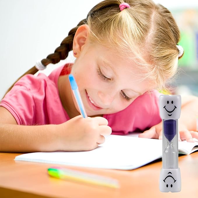 4 Pieces 3 Minute Toothbrush Sand Timer for Kids, Assorted Colors Tooth Shape Timers Plastic Hourglass for Proper Tooth Brushing Boys Girls Oral Care