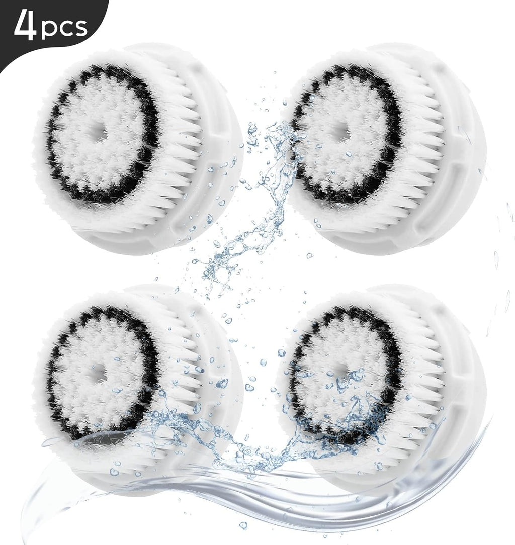 Sensitive Replacement Brush Heads – Compatible with Clarisonic Mia 1, Mia 2, Mia Fit, Alpha Fit, Smart Profile Uplift – 4 Pack