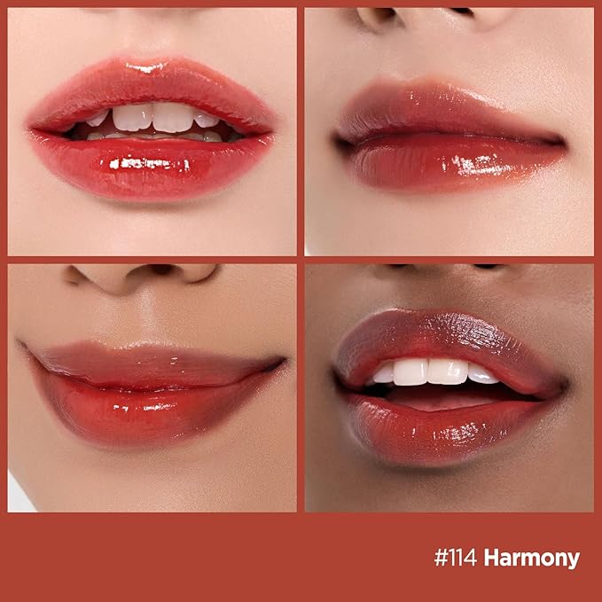 Laka Fruity Glam Tint, 4.5g/0.15oz, Glowing Lip Stain with Wide Color Spectrum, Hydrating & Lightweight Texture, Long-Lasting Bold Stain, Non-Sticky, Vegan, K-Beauty (#114 Harmony)