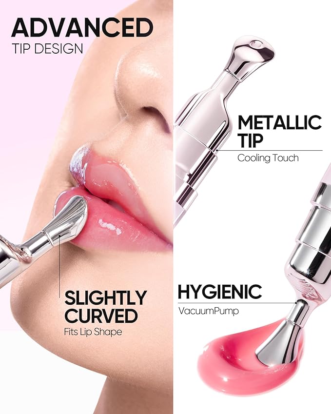 Hydrating Brightening Lip Serum, Smooth Tinted Lip Stain, Plumping Lip Gloss with Polypeptide Squalane, Moisturizing Balms, Brighten Dark Lips, Korean Beauty Makeup (01 Baby Pink)