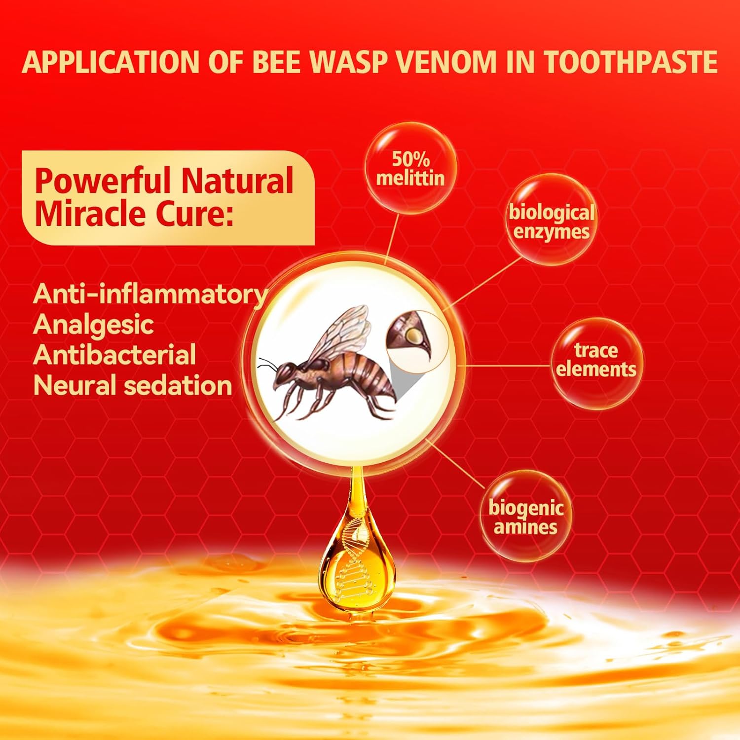 2PCS 10% Nano-Hydroxyapatite Bee Wasp Venom Toothpaste for Remineralizing Enamel & Sensitive Relief,Gingivitis Bleeding Gum Treatment, Fights Plaque,Whitening Teeth - 120MIN Fresh Breath