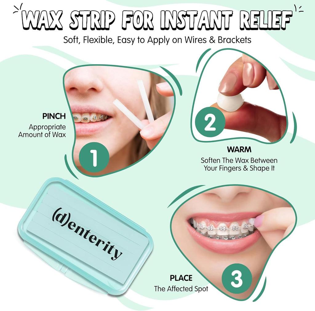 U-Shape Toothbrush Braces Care Kit, 11-Piece Orthodontic Travel Set with Wax, Toothpaste, Mouthwash & Pouch | Braces Hygiene Essentials for Teens & Adults