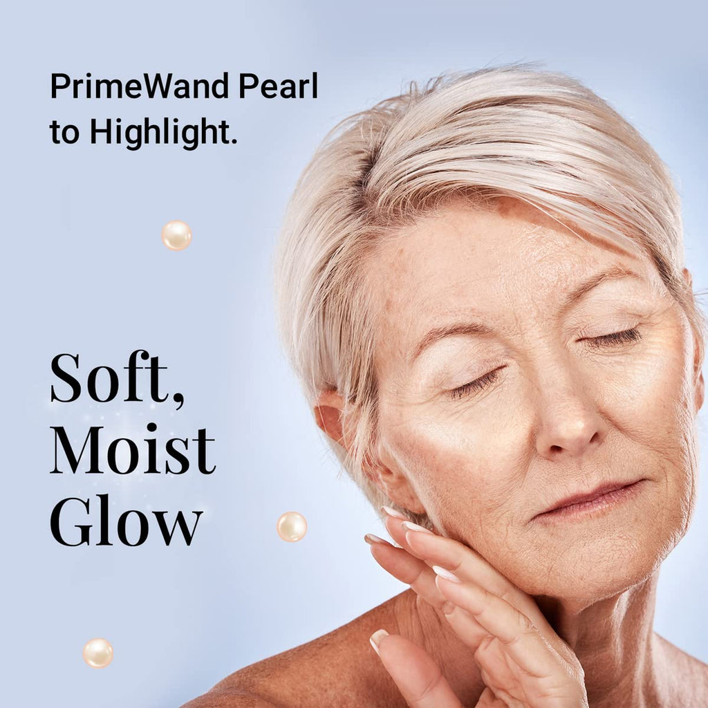 Prime Prometics PrimeWand Pearl Stunning & Natural Pro-Age Makeup Highlighter Stick for Mature Women Infused With Pearl Extract