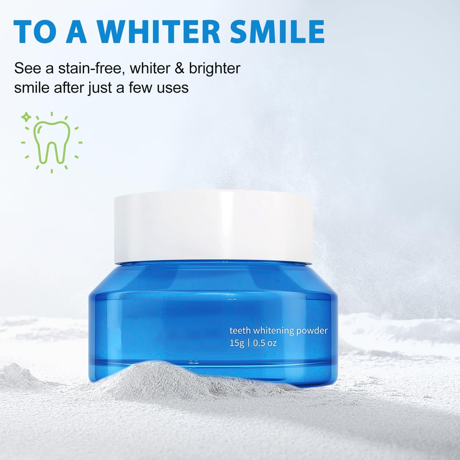 Teeth Whitening Powder, Natural Teeth Whitener, Teeth Whitening Powder Toothpaste, Instant Teeth Whitening and Stain Removal, Fresh Breath (1PC)
