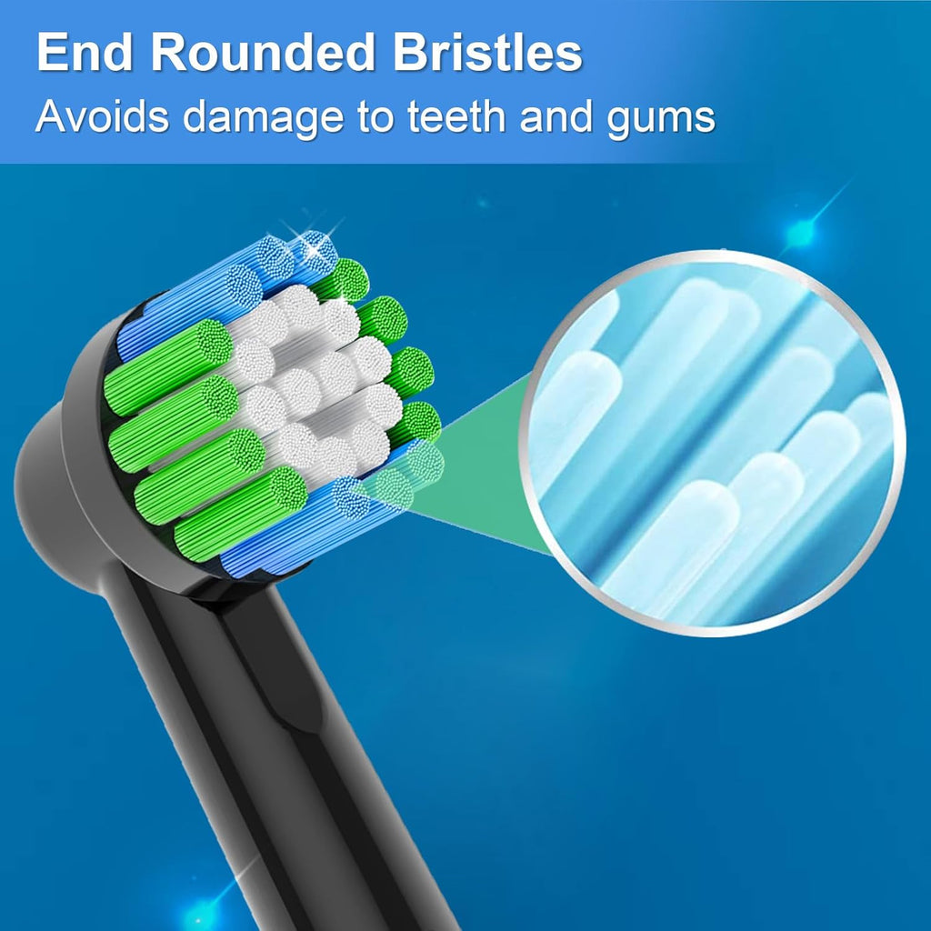 Replacement Toothbrush Heads Compatible with Braun Oral-B, 8 Pack Professional Electric Brush Heads for Oral B Replacement Heads Refill Pro100/1000/1500/4000/5000/7000/8000/9600 Etc, Black