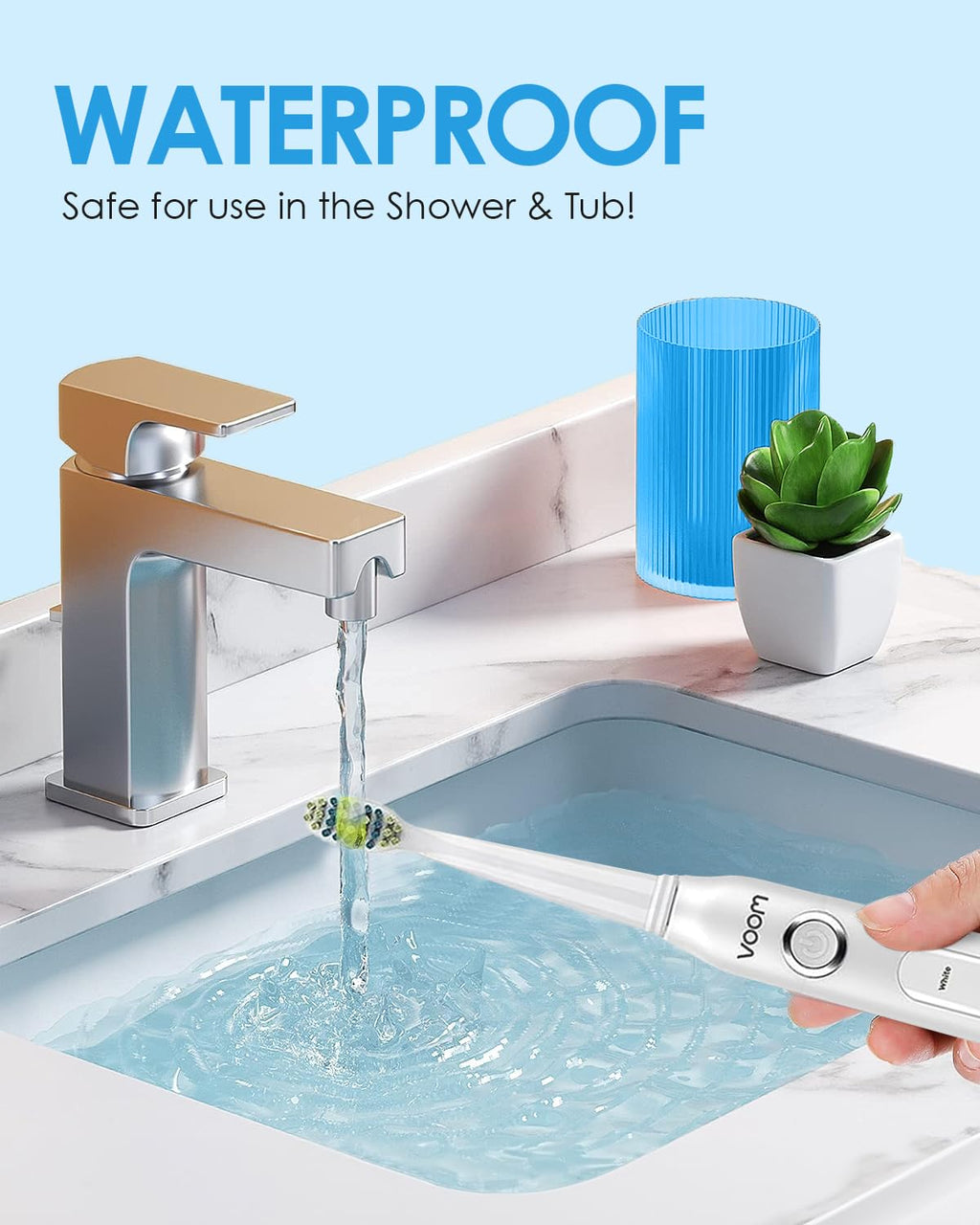 Voom Sonic Pro 5 Electric Toothbrush for Adults - Ultrasonic Electric Toothbrushes with Replacment Brush Head, Dentist Recommended Power Sonic Toothbrush with 5 Modes