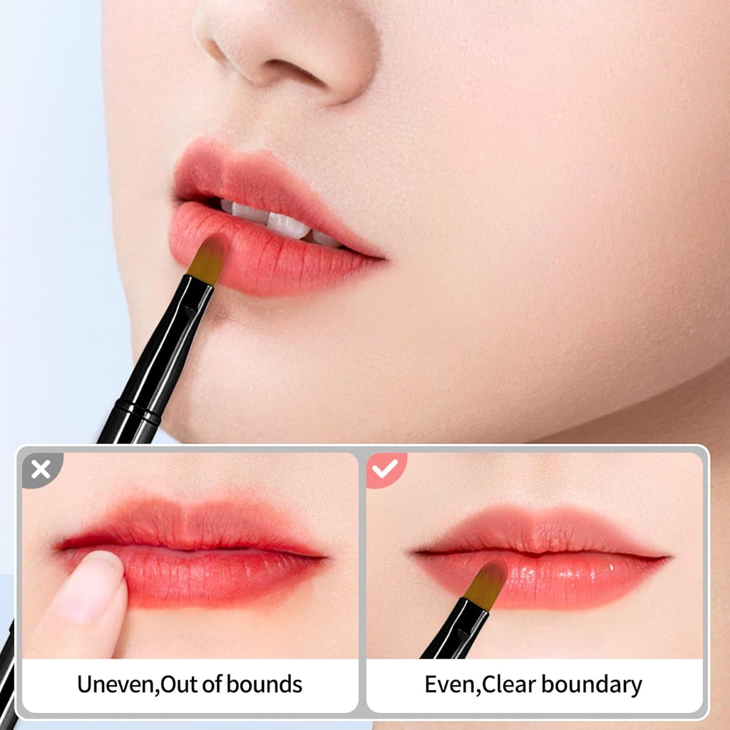 Unaone [2 Pack] Lip Brush for Lipstick, Retractable Lip Brushes, Dual-ended Makeup Brush for Lipstick Lip Gloss, Include Lid