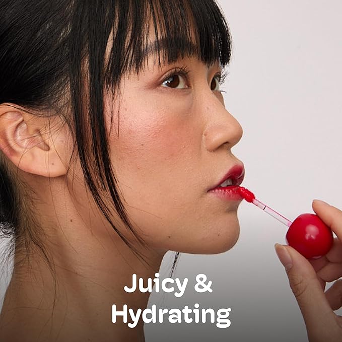 MIXIK Juicy Lip Tint, Hydrating Water-Based Lip Stain and Tint that feels light and fresh for Dewy and Radiant lips, Formulated with Blue Agave Extract for long lasting Moisturizing (Cherry Pop)