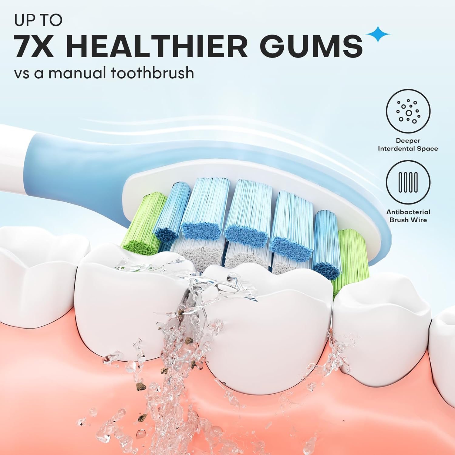 Sonicare Replacement Heads, Electric Toothbrush Replacement Heads Compatible with Philips Sonicare - 12 Pack (6 White+ 6 Black)