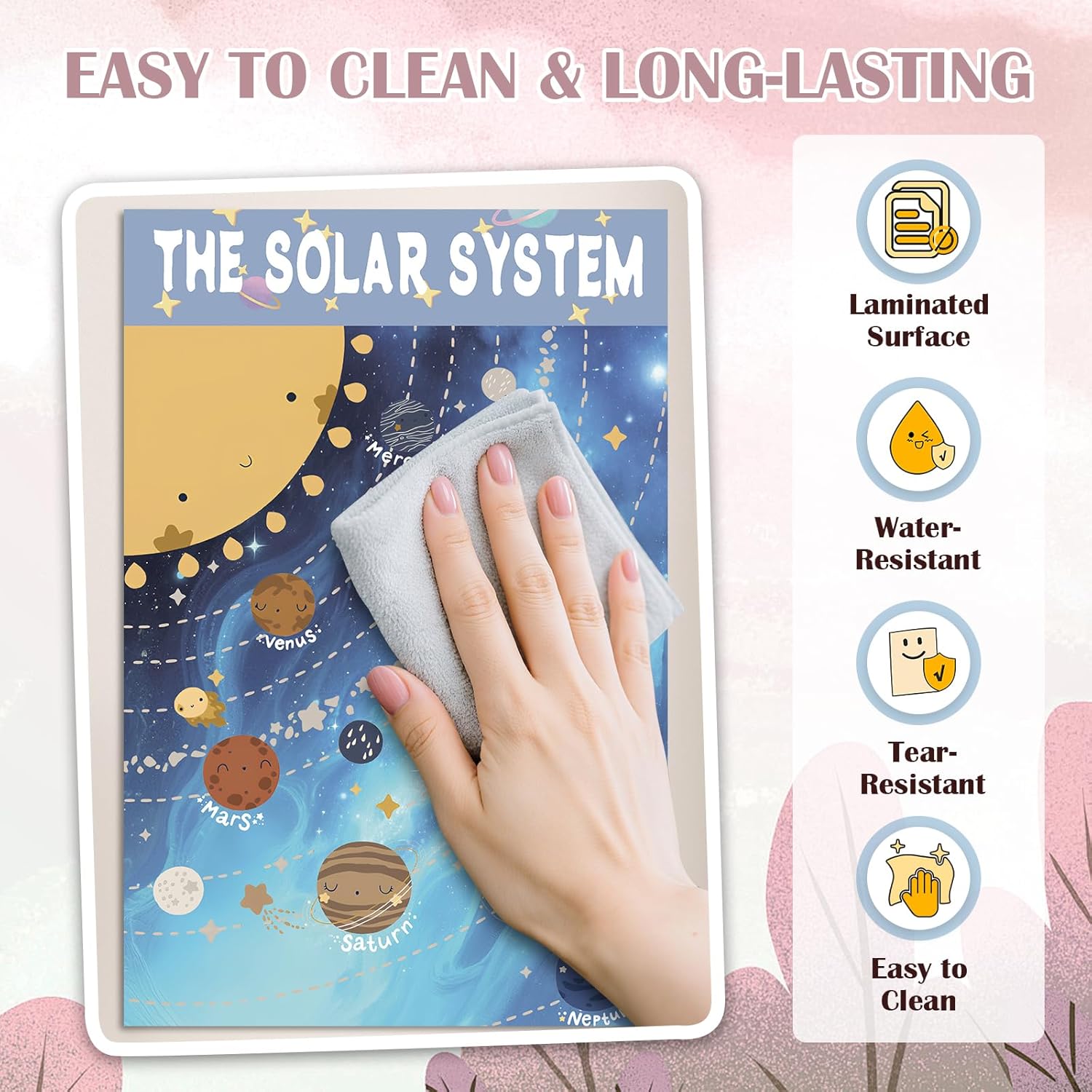 16 Educational Posters for Preschoolers, Laminated PreK Learning Poster Charts for Toddlers 1-3, Learning Wall Charts for Kids’ Bedroom, Playroom, Preschool, Kindergarten and Homeschool (Morandi A)