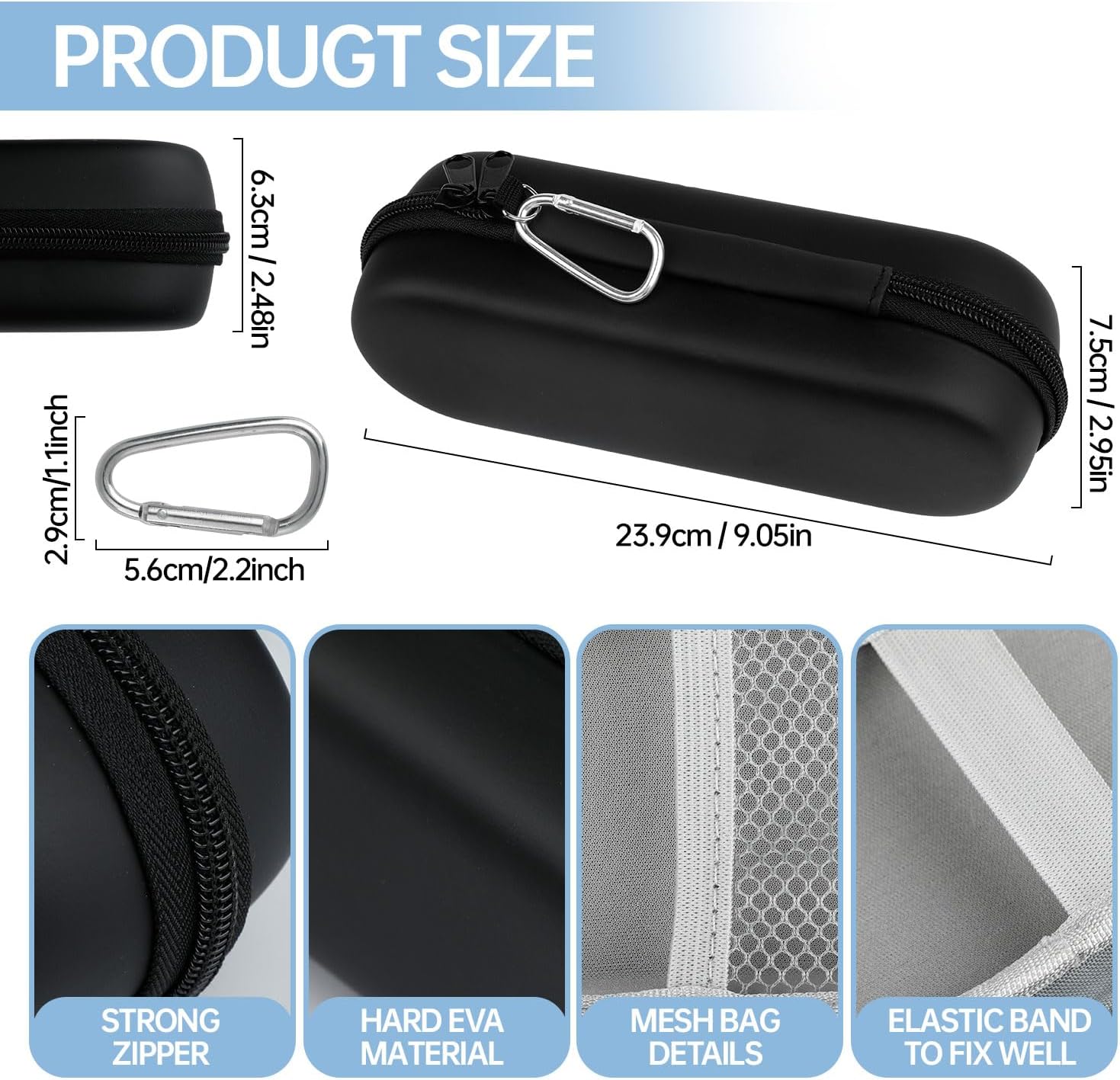 Toothbrush Travel Case for Oral B/Oral-B Pro 1000 1500 5000 7000 7500 6000 9600 for Phlips 4100 5100 Electric Toothbrush Carrying Bag,Portable Hard Protective Storage Bag with Mesh Pocket