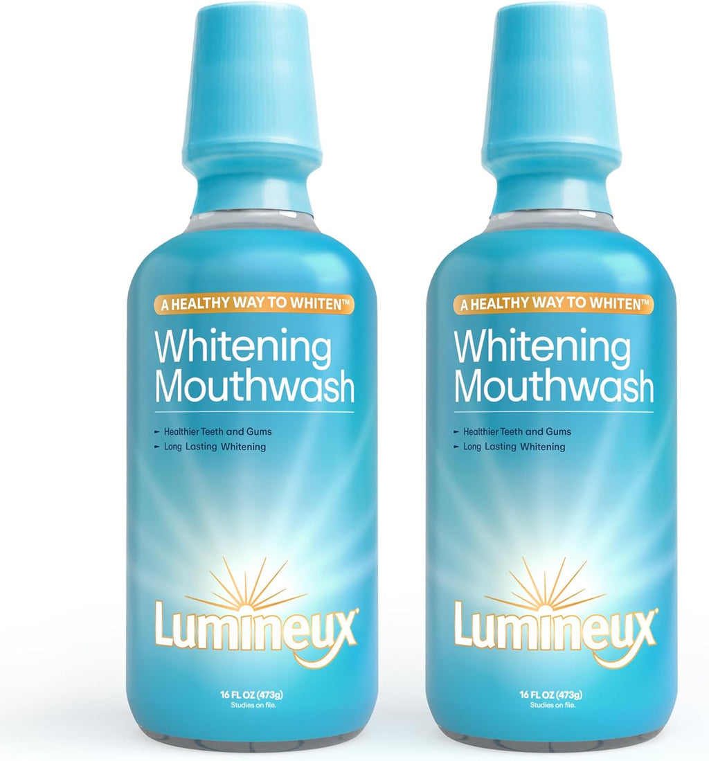 Lumineux Teeth Whitening Mouthwash, 16 Oz. 2 Pack - Peroxide Free - Whitening Without The Sensitivity - NO Alcohol, Fluoride & SLS Free